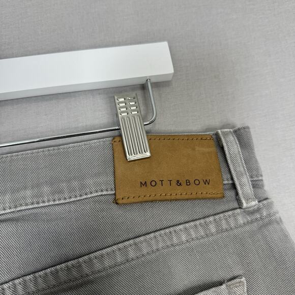Mott & Bow Mercer Straight Leg Jeans Mens 35x30 Light Gray Stretch Twill Denim - Picture 6 of 12